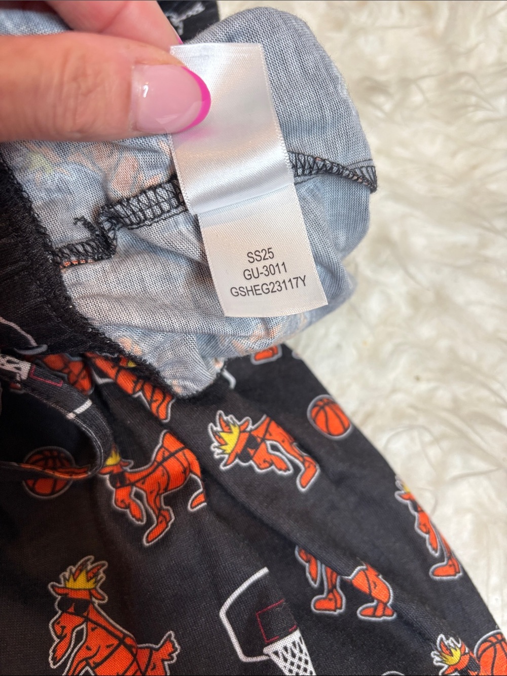 GOAT Youth XL Pajama Pants Basketball Goat Print Lounge Sleepwear Boys EUC - Picture 8 of 15